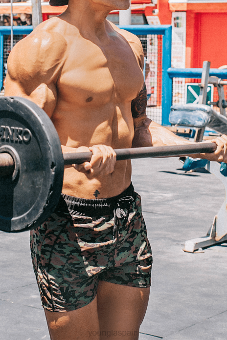 101 pantalones cortos de culturismo hombres YoungLA todo negro 4Z0B685 ropa