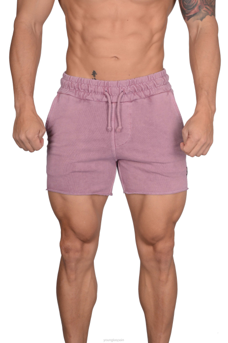 102 pantalones cortos de rizo francés de culturismo hombres YoungLA rosa lavado 4Z0B655 ropa