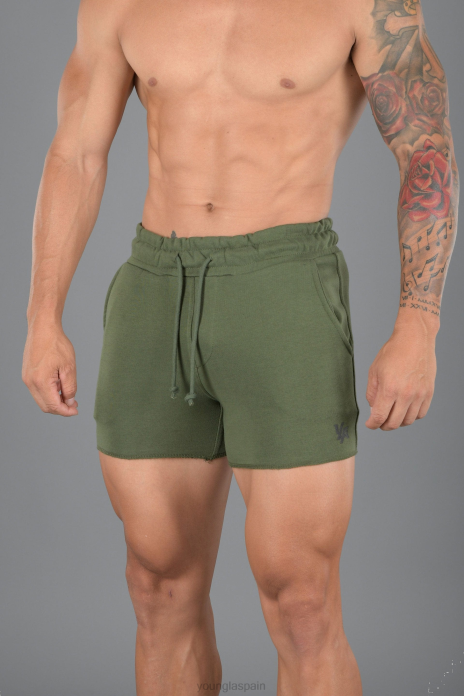 102 pantalones cortos de rizo francés de culturismo hombres YoungLA verde 4Z0B661 ropa