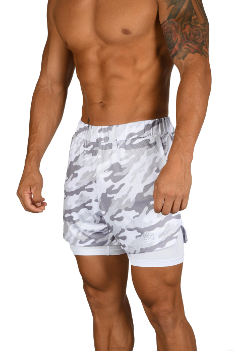 105 pantalones cortos de compresión 2.0 hombres YoungLA camuflaje blanco/blanco 4Z0B564 ropa