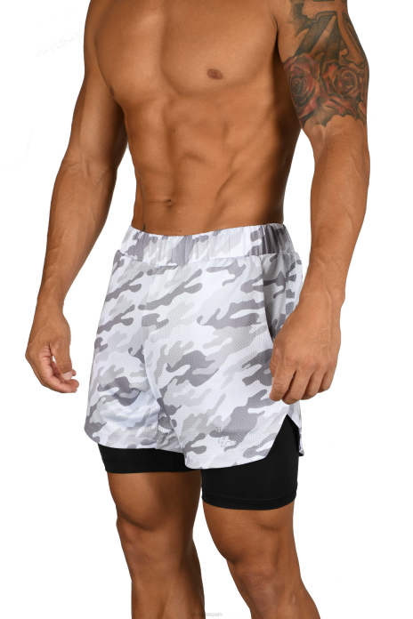 105 pantalones cortos de compresión 2.0 hombres YoungLA camuflaje blanco/negro 4Z0B565 ropa
