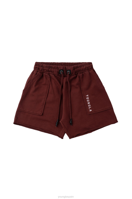 106 pantalones cortos vintage hombres YoungLA lavado marrón 4Z0B622 ropa