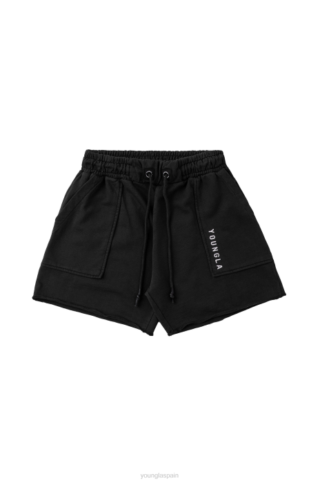 106 pantalones cortos vintage hombres YoungLA lavado negro 4Z0B621 ropa