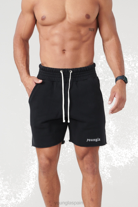 110 pantalones cortos de felpa san diego hombres YoungLA lavado negro 4Z0B537 ropa