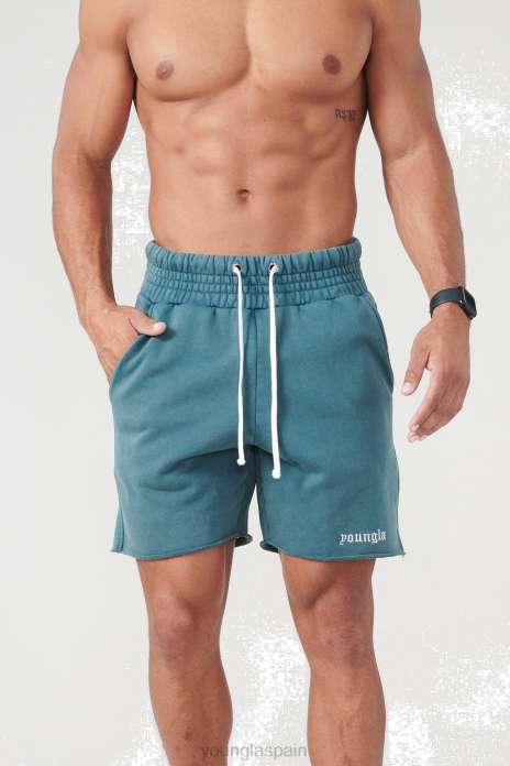 110 pantalones cortos de felpa san diego hombres YoungLA lavado verde azulado 4Z0B542 ropa