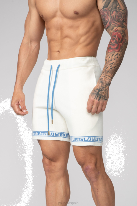 116 pantalones cortos de punto con jeroglíficos hombres YoungLA blanquecino 4Z0B673 ropa