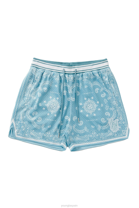 132 pantalones cortos de bandana infames hombres YoungLA azul claro 4Z0B488 ropa