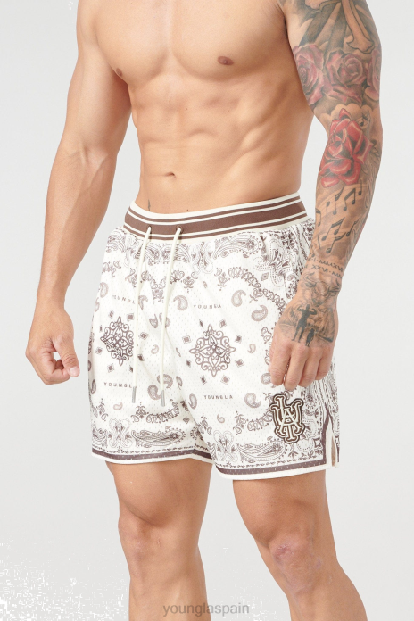 132 pantalones cortos de bandana infames hombres YoungLA chocolate 4Z0B486 ropa