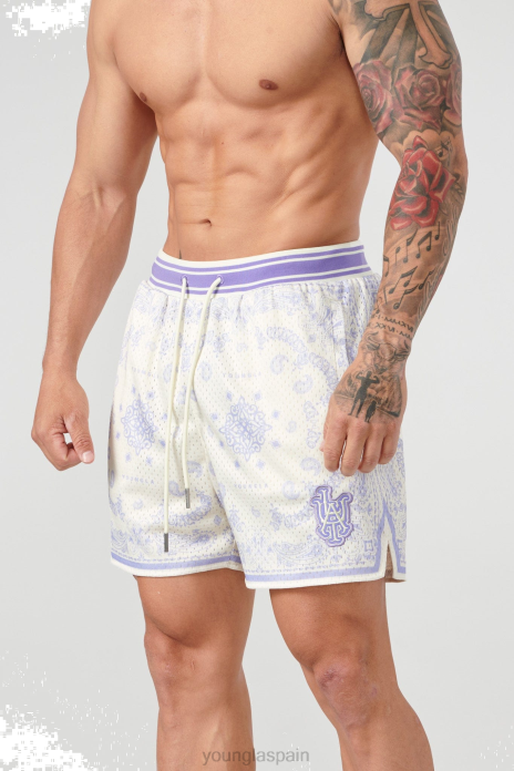 132 pantalones cortos de bandana infames hombres YoungLA morado suave 4Z0B490 ropa