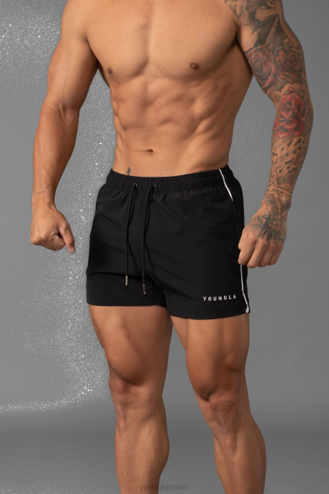 143 shorts de baño cortos cortos hombres YoungLA negro 4Z0B663 ropa