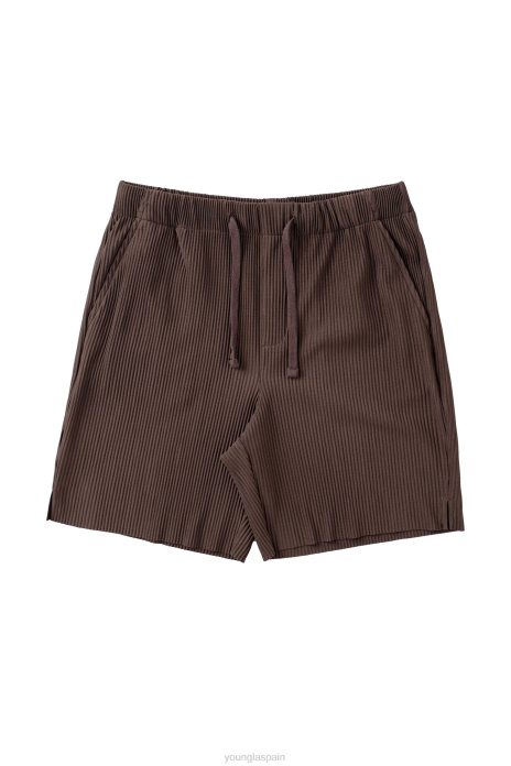 148 pantalones cortos de festival plisados hombres YoungLA chocolate 4Z0B527 ropa