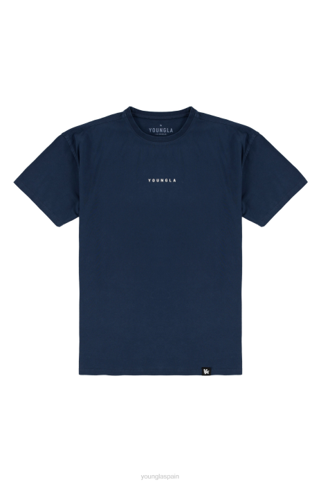 401 camisetas con conector esenciales hombres YoungLA lavado azul marino 4Z0B137 ropa