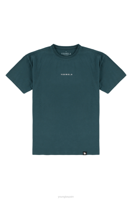 401 camisetas con conector esenciales hombres YoungLA lavado verde azulado 4Z0B139 ropa