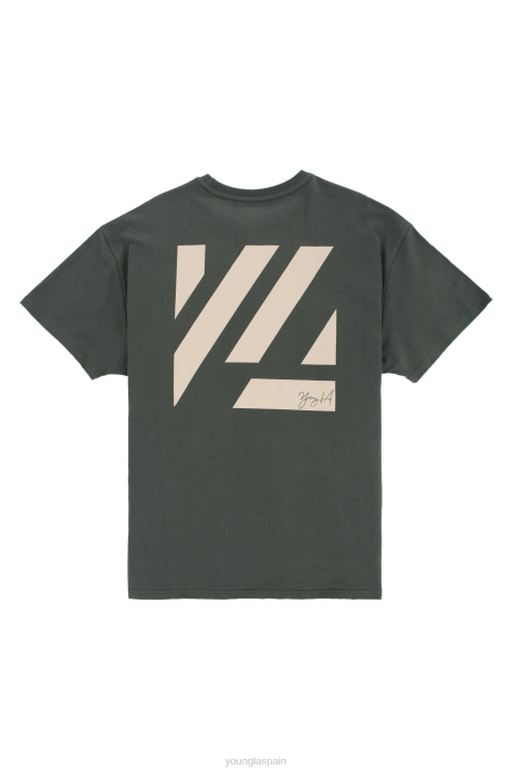 413 camisas bloque de gran tamaño hombres YoungLA bosque verde 4Z0B262 ropa