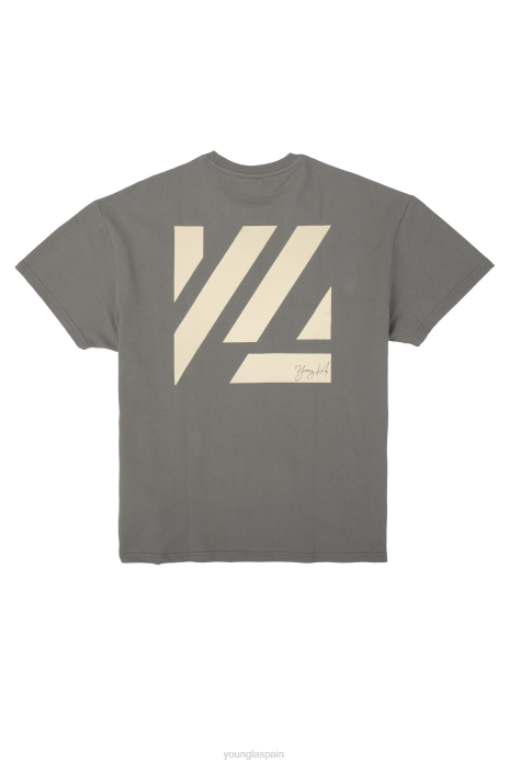 413 camisas bloque de gran tamaño hombres YoungLA gris carbón 4Z0B260 ropa