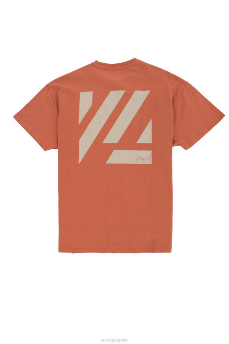 413 camisas bloque de gran tamaño hombres YoungLA naranja atardecer 4Z0B263 ropa