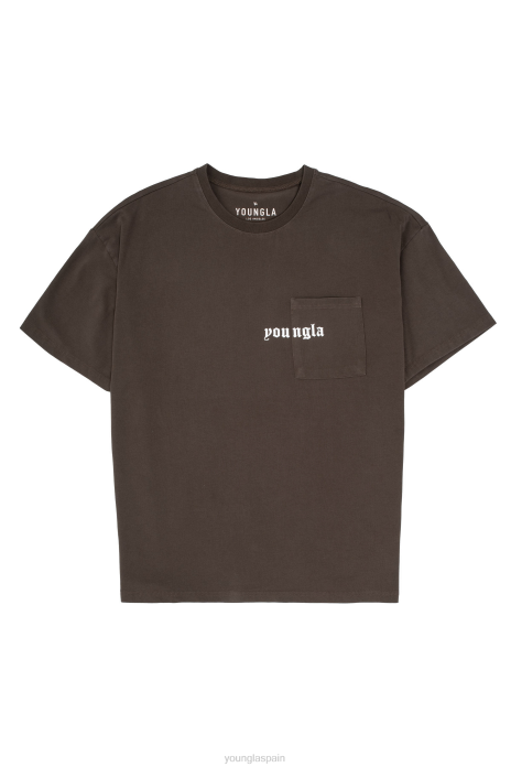 416 camisetas con bolsillo eterno hombres YoungLA lavado marrón 4Z0B183 ropa