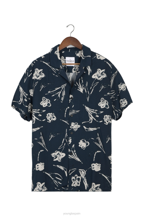445 camisas cabo vibez estampadas hombres YoungLA flores de tiza 4Z0B314 ropa