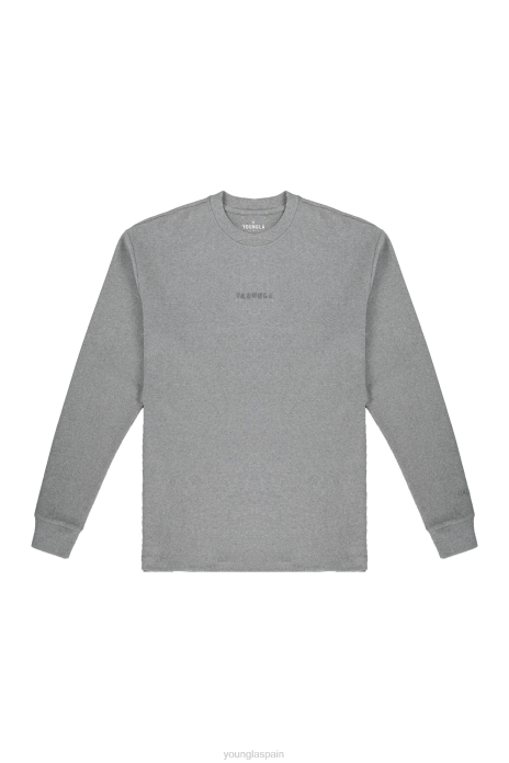 450 nube de espuma de manga larga hombres YoungLA brezo gris 4Z0B415 ropa