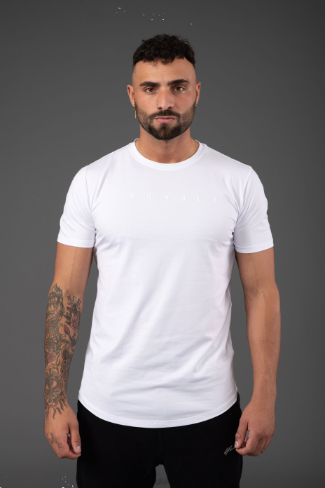 459 camisetas ajustadas monocromáticas hombres YoungLA blanco 4Z0B306 ropa