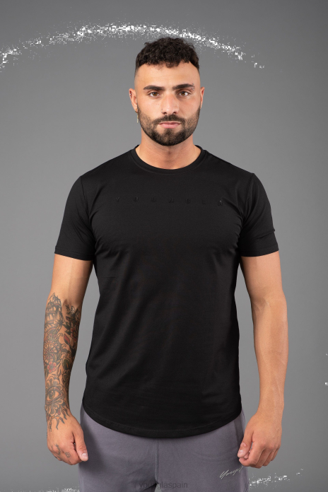 459 camisetas ajustadas monocromáticas hombres YoungLA negro 4Z0B302 ropa
