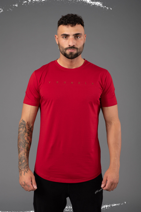 459 camisetas ajustadas monocromáticas hombres YoungLA rojo 4Z0B305 ropa