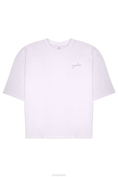 464 camisetas de gran tamaño Skyline hombres YoungLA lavado azul cielo 4Z0B279 ropa