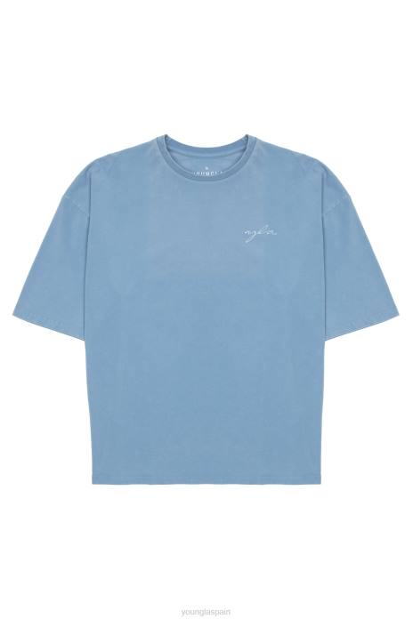 464 camisetas de gran tamaño Skyline hombres YoungLA lavado de lavanda 4Z0B276 ropa