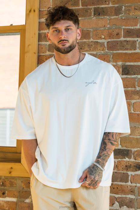 464 camisetas de gran tamaño Skyline hombres YoungLA lavado negro 4Z0B275 ropa