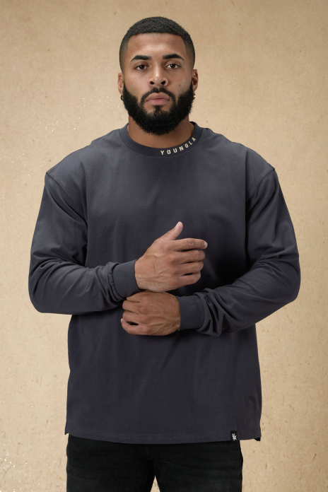 810 marca registrada de manga larga hombres YoungLA carbón 4Z0B428 ropa