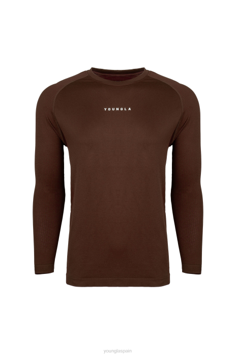 823 camisetas de manga larga de compresión de nueva generación hombres YoungLA ciruela chocolateada 4Z0B360 ropa