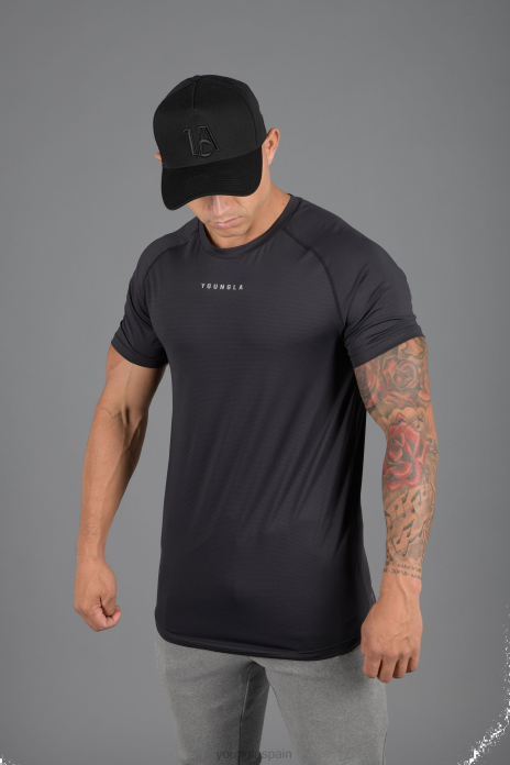 Camisas manga corta línea 440 performance hombres YoungLA negro 4Z0B433 ropa