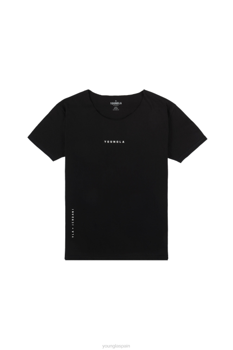 Camiseta 447 con cuello ancho y corte sin rematar hombres YoungLA negro 4Z0B230 ropa