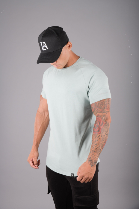 Camiseta híbrida definitiva 442 hombres YoungLA Mar verde 4Z0B463 ropa