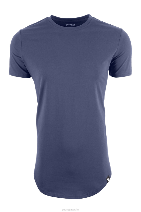 Camiseta perfecta 402 - fondo festoneado hombres YoungLA Armada 4Z0B335 ropa