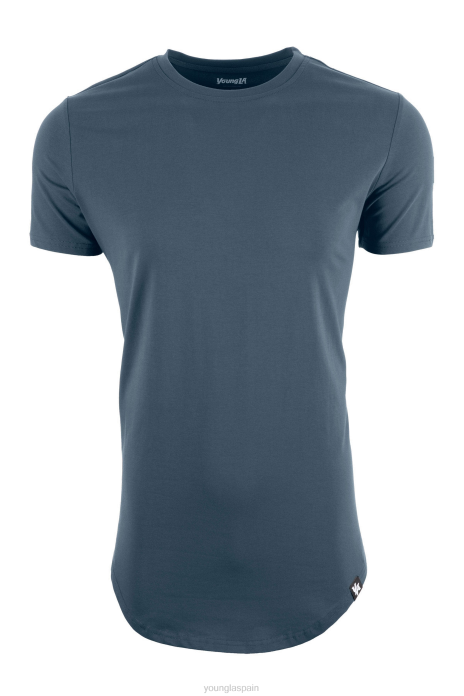 Camiseta perfecta 402 - fondo festoneado hombres YoungLA verde azulado profundo 4Z0B334 ropa