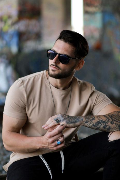 Camiseta perfecta 411 - parte inferior recta hombres YoungLA caqui 4Z0B191 ropa