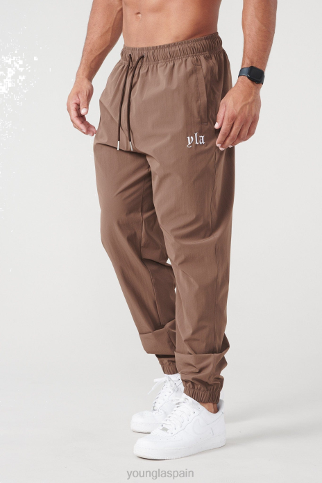 214 joggers de nailon sencillos hombres YoungLA chocolate 4Z0B854 ropa