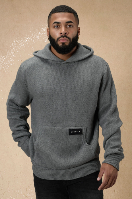 547 sudaderas con capucha de punto mojave hombres YoungLA cuero gris 4Z0B763 ropa