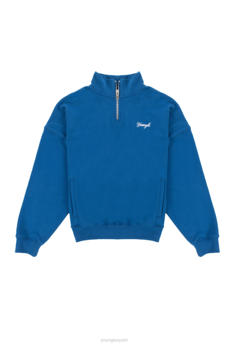Cremallera de un cuarto de tamaño extragrande de 558 g hombres YoungLA azul real 4Z0B836 ropa