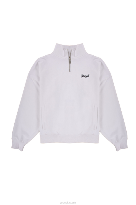 Cremallera de un cuarto de tamaño extragrande de 558 g hombres YoungLA cuero gris 4Z0B835 ropa