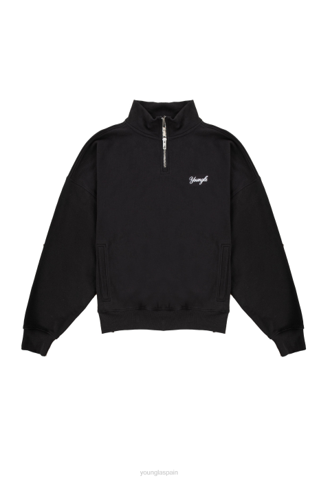 Cremallera de un cuarto de tamaño extragrande de 558 g hombres YoungLA negro 4Z0B834 ropa