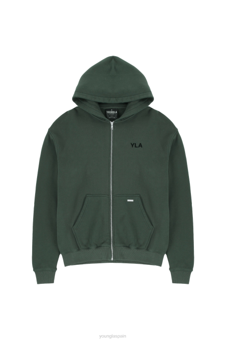 sudadera con capucha 515 monarca hombres YoungLA lavado verde bosque 4Z0B791 ropa