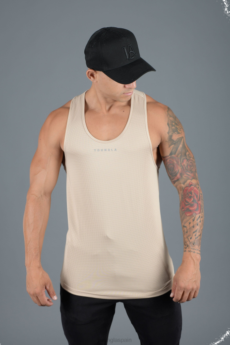 Camisetas sin mangas línea 305 performance hombres YoungLA beige 4Z0B104 ropa
