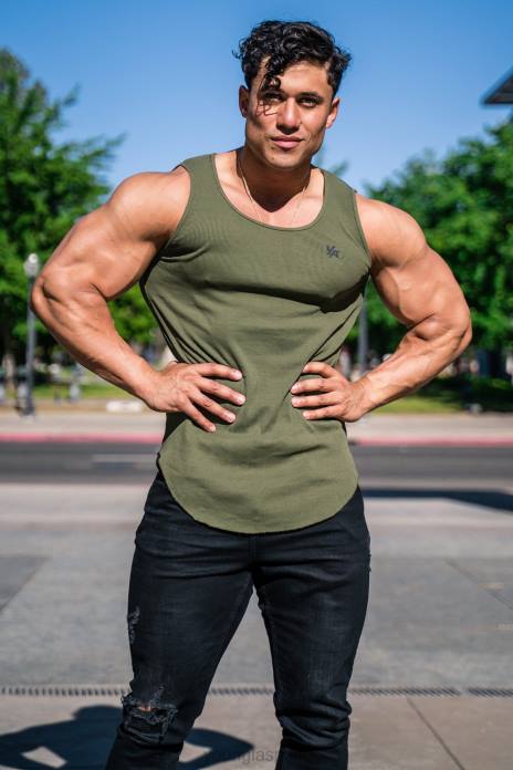 Tanque acanalado con fondo de cuchara 314 hombres YoungLA aceituna 4Z0B116 ropa