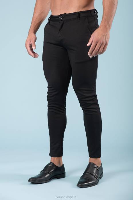 614 pantalones de vestir elegantes hombres YoungLA negro 4Z0B739 ropa