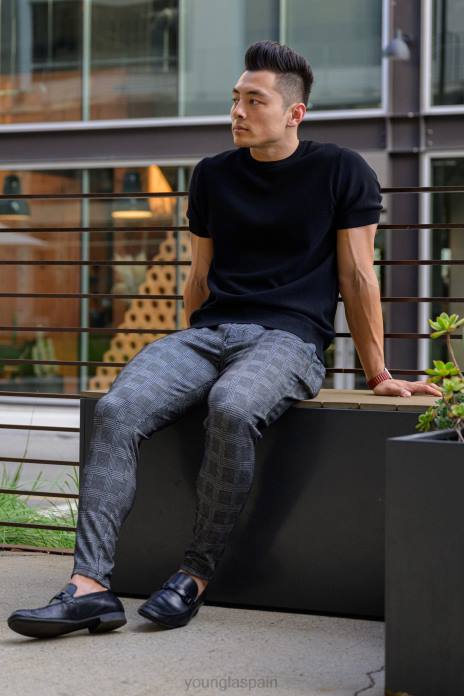 615 nuevos pantalones de vestir hombres YoungLA marrón oscuro 4Z0B749 ropa