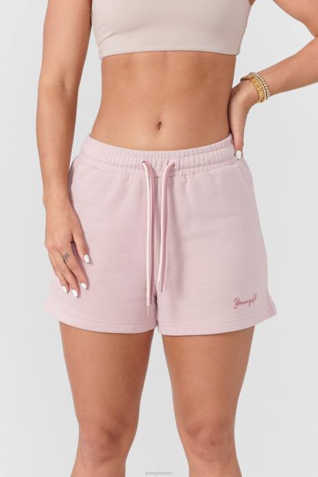 pantalones cortos de triple cuerda w107 mujer YoungLA Rosa empolvado 4Z0B1088 ropa