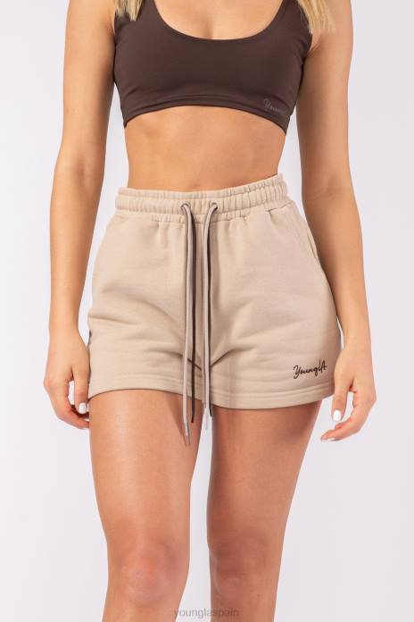 pantalones cortos de triple cuerda w107 mujer YoungLA color topo claro 4Z0B1085 ropa