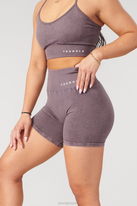 shorts ciclistas scrunch de carbono w111 mujer YoungLA trufa de ciruela 4Z0B1112 ropa